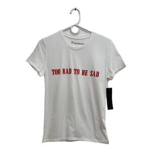 Prince Peter Collection Too Rad To Be Sad Graphic Tee NWT Size XS White